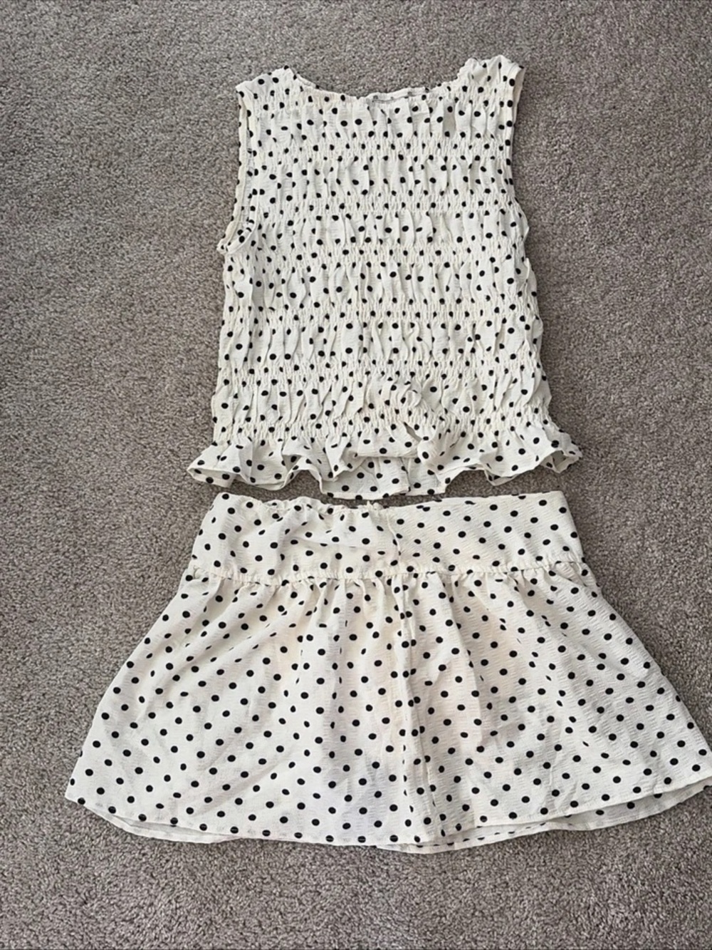Women’s White Polka Dot Skirt - Lightweight A-Line Summer Skirt